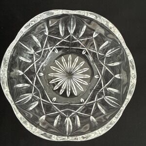 VINTAGE Cut Glass Candy Trinket Dish w/Lid -‎ 6 INCHES WIDE & HIGH